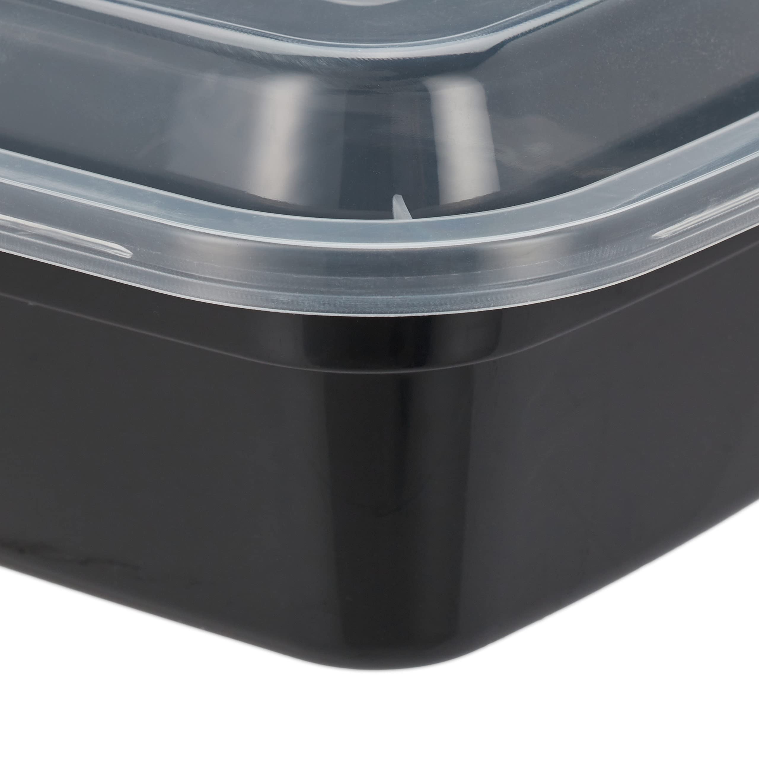 Relaxdays lunchbox zestaw 10 sztuk, 3 przegrody, poj. 1000 ml, do mikrofali, śniadaniówka z polipropylenu, kolor czarny