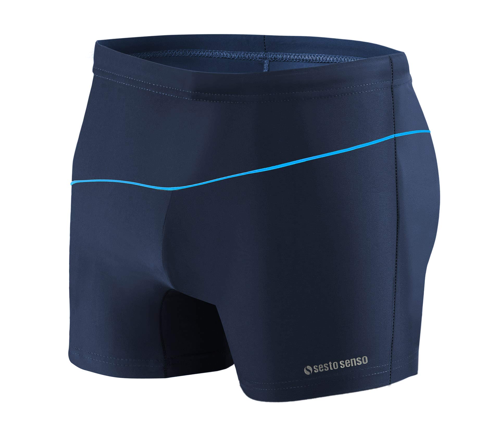 Sesto Senso Men's Swim Boxer Shorts Swim Aquashorts Drawstring Beach Shorts BD 314 4XL Dark Blue