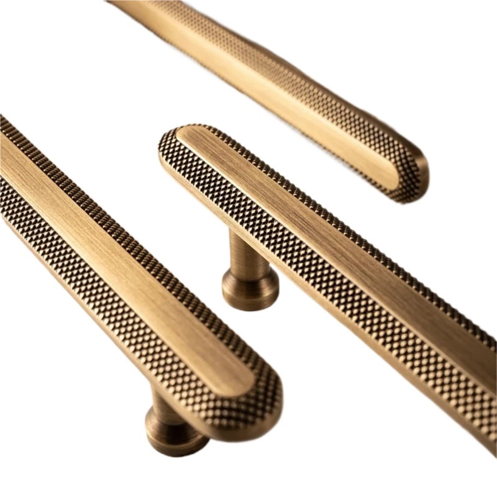 bogniga Handles 1pcs Knurled Grid Antique Brass Kitchen Cabinet Handles Bronze Pulls Cupboard Drawer Knob(Pitch-row-96mm)