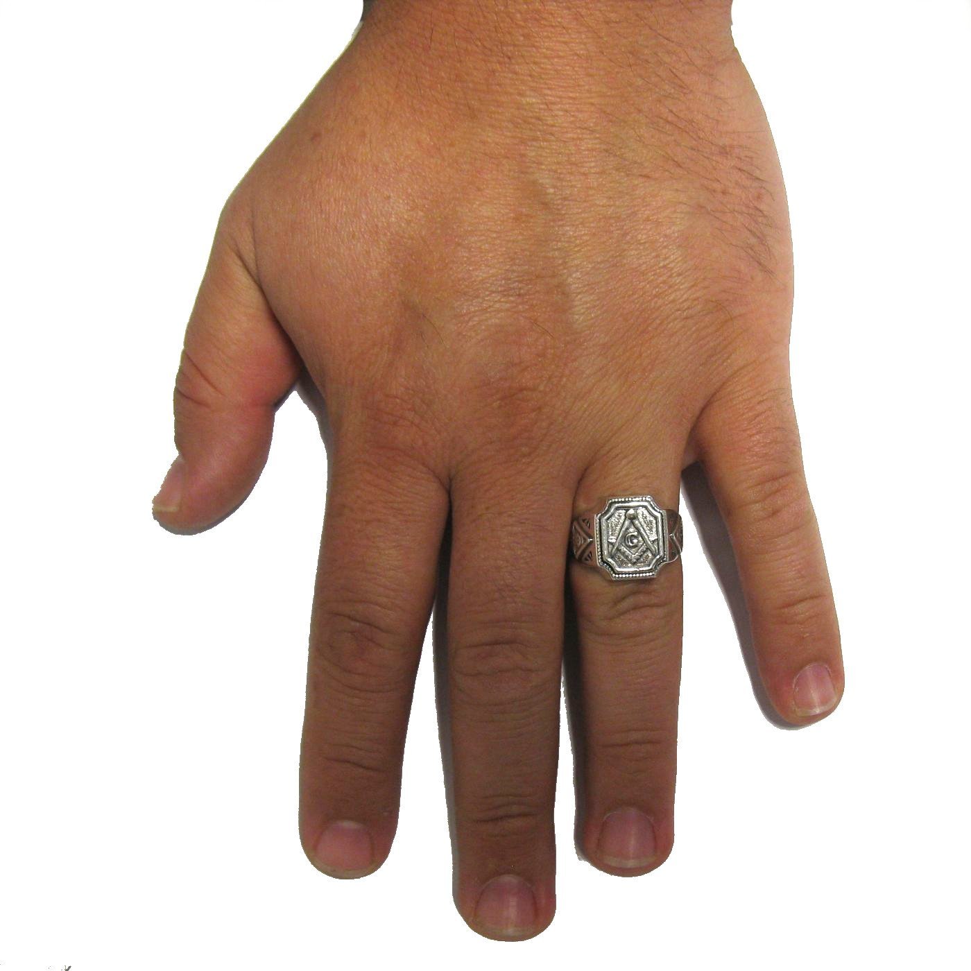 Anello massonico da uomo in argento 925 R001781