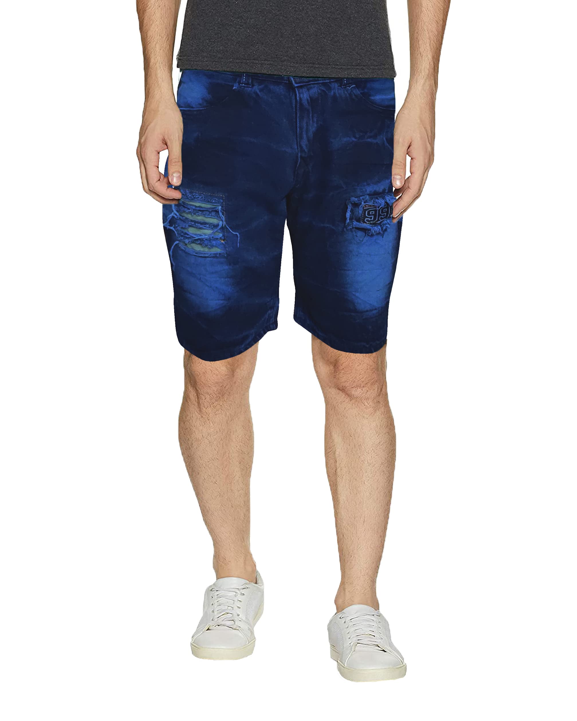 Style Wind Blue Short Jeans for Men-picture-32