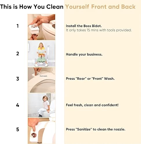 Miniatura 6 de Boss Bidet Revolution Cool Water. Accesorio de bidé para inodoro. Diseño de lujo, rociador de bidé de baño para inodoro, apagado automático, no