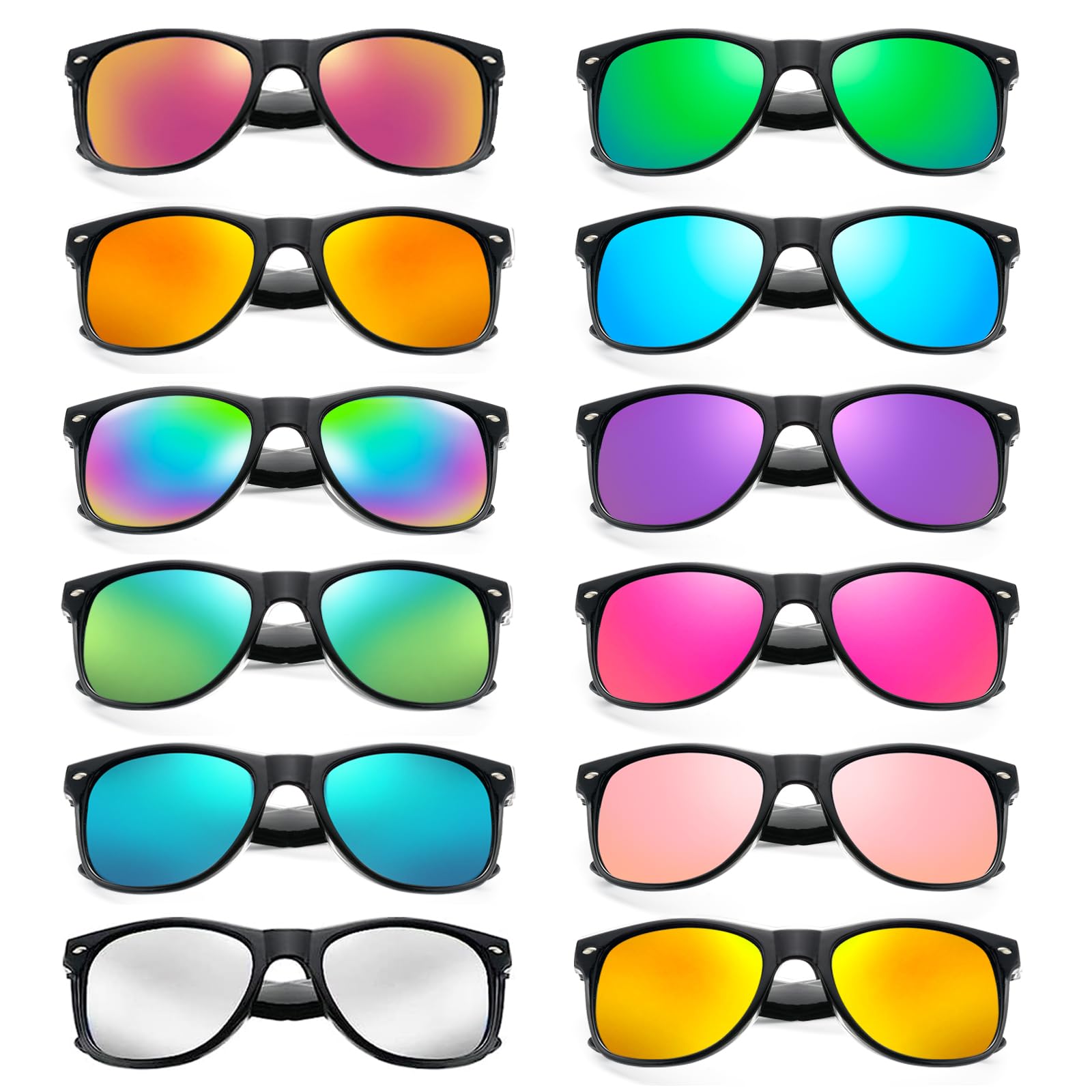 Amazon.com: 12 Pack Neon Color Sunglasses Classic Black  display picture 2