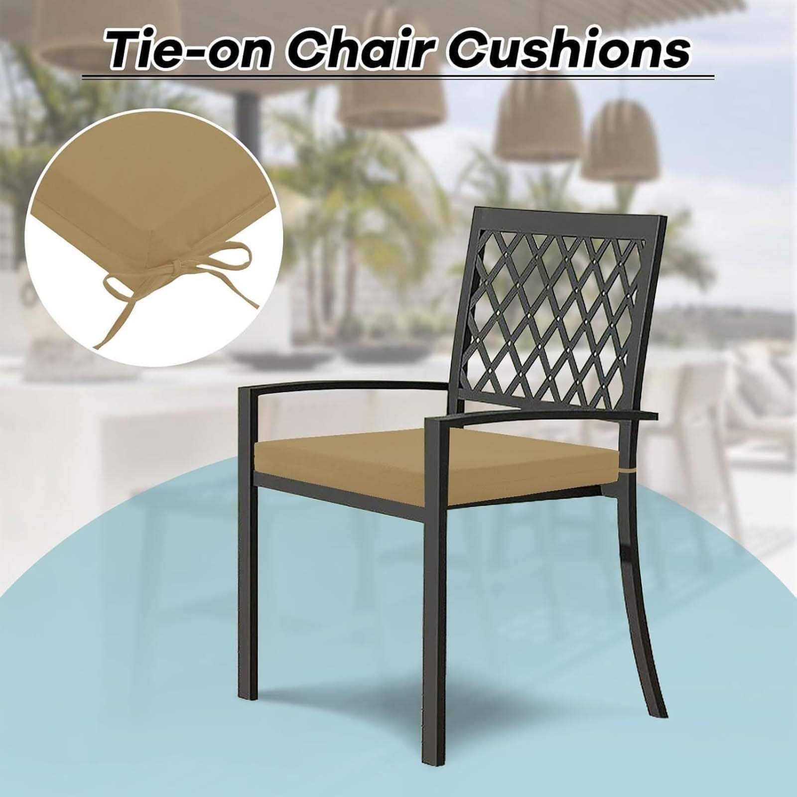 Galette de Chaise Exterieur 45x45cm(4pcs) Coussin de Chaise épais et imperméable en Mousse pour Cuisine, Salle à Manger, Salon et Jardin, Meubles en rotin, Housse zippée amov