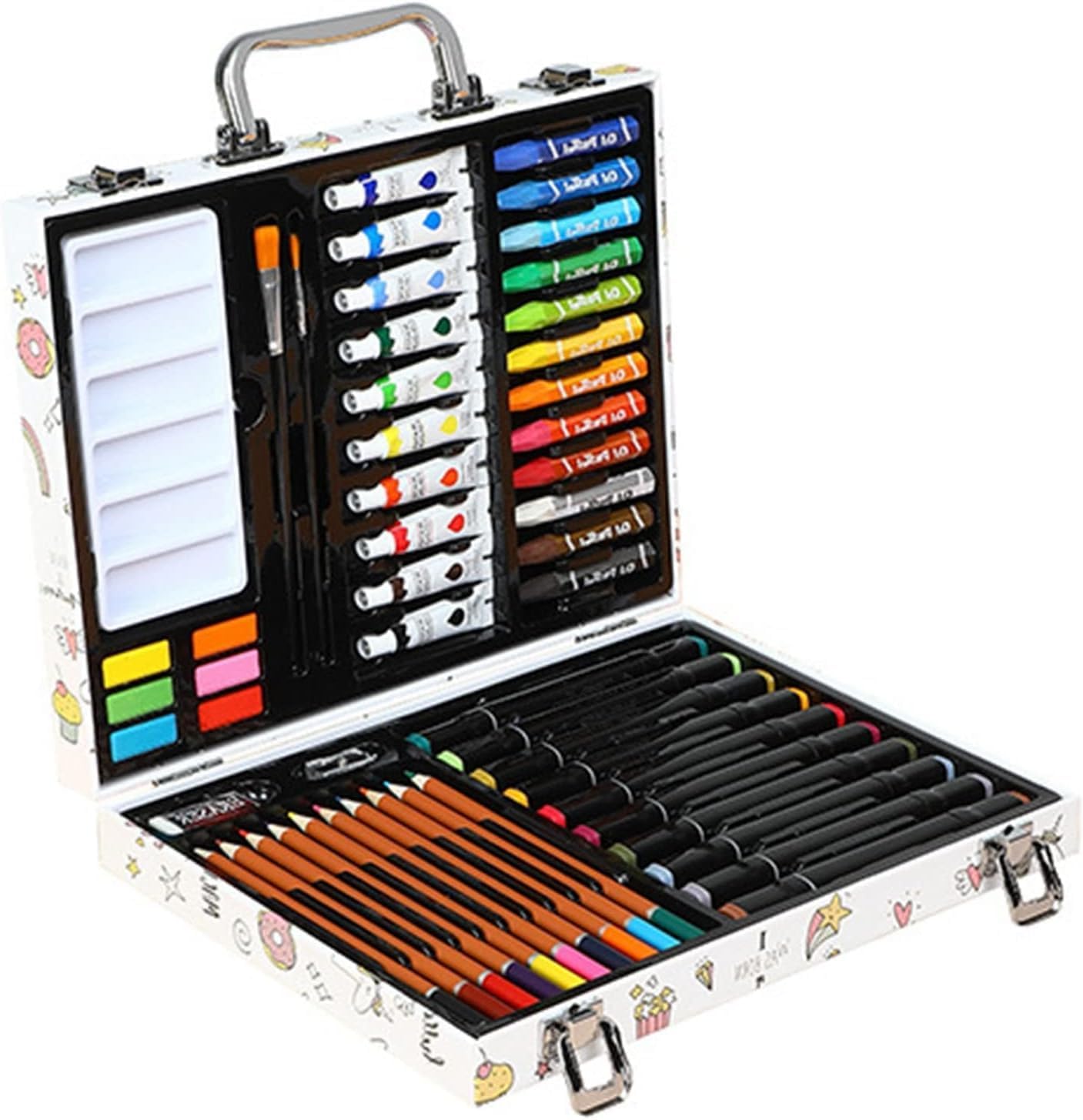 Shreedharm Enterprise 64-Piece Oil Pastel Set for Kids Non-Toxic Crayons with Sharpener Eraser Safe Art Supplies for School Home Drawing and Coloring (Multicolor)