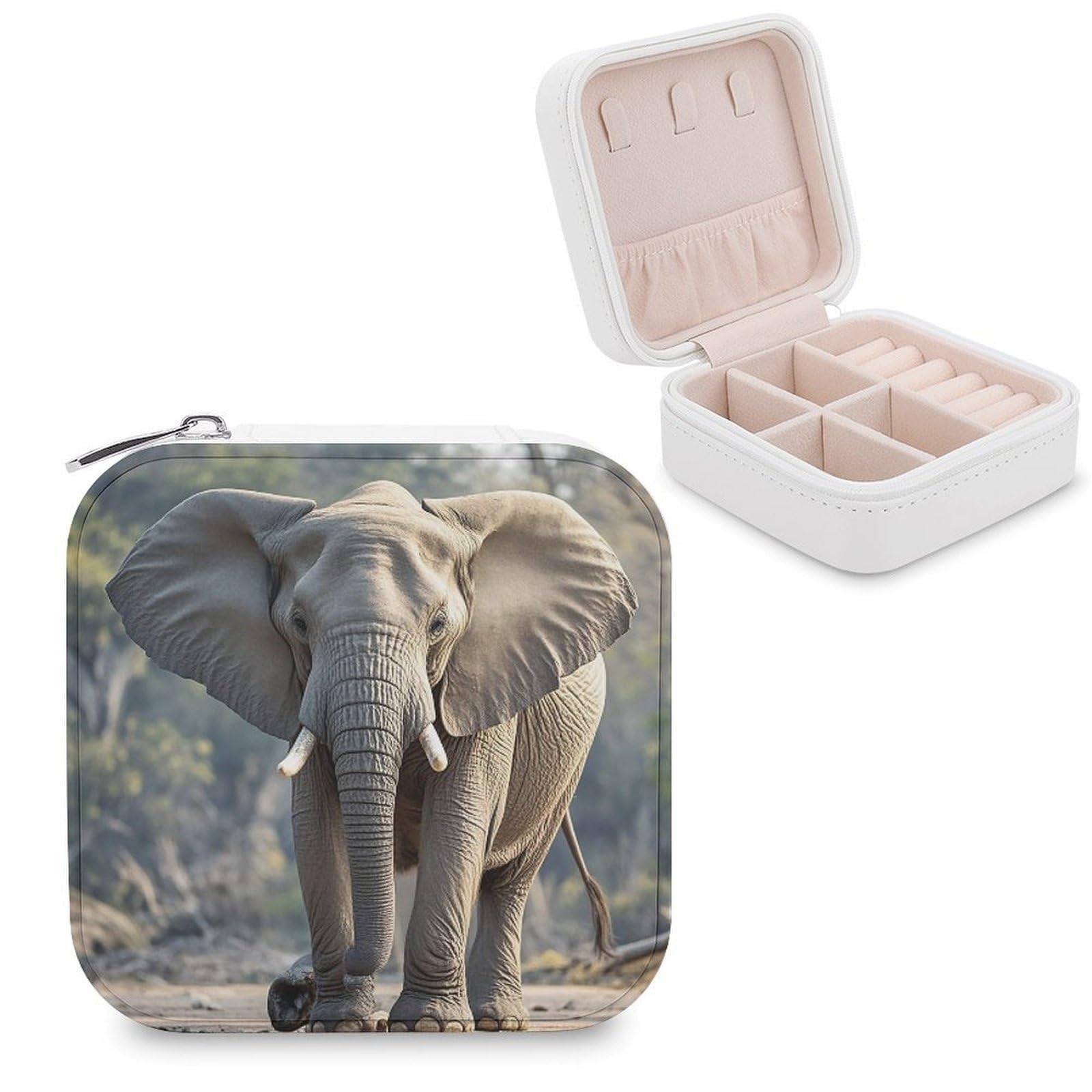 VstaDank Elephant Jewelry Box Beautiful Portable Ring Boxes Cute Large-Capacity Jewelry Case Jewelry Organizer for Mothers Gifts for Earrings Rings Hand Bracelet