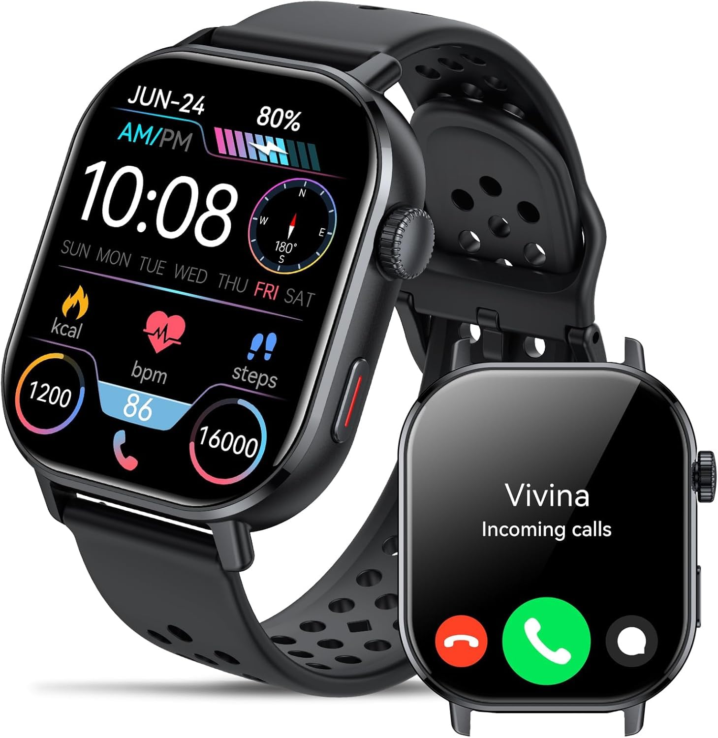 Jugeman Smartwatch Uomo, 1,43" HD Orologio Smartwatch Uomo con Chiamata Bluetooth,Militari Smart Watch Tracker 160+ Modalità Sportive