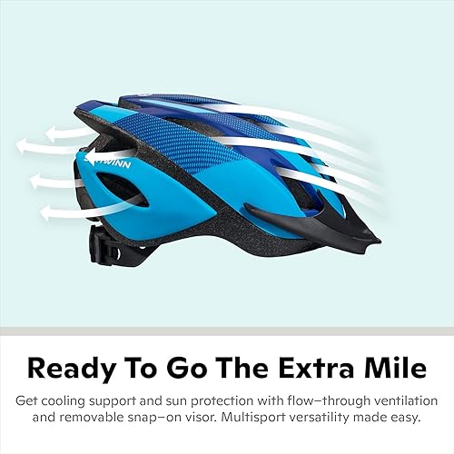 Miniatura 3 de Schwinn Thrasher KidsBike Helmet, Boys and Girls, Fits 50-54cm Circumference, Ages 5-8 Year Olds, Lightweight, Detachable Visor, CPSC Safety