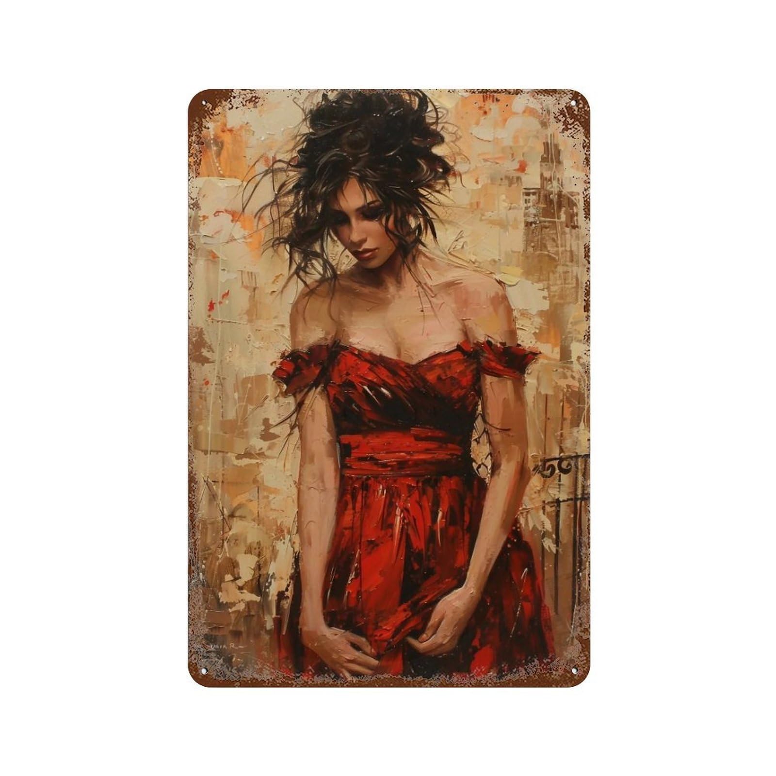HDURYEYRYY Crimson Dance Reverie 04 Wall Retro Iron Vintage Art Metal Tin Sign Poster Modern Home Cofffee Club Art Bar Shop Decor 30x20cm