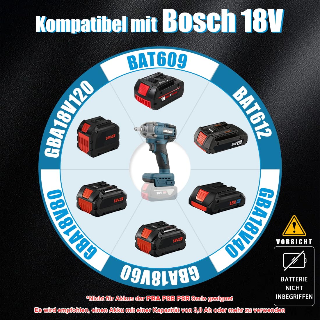 Akumulatorowa wkrętarka udarowa kompatybilna z Bosch 18 V