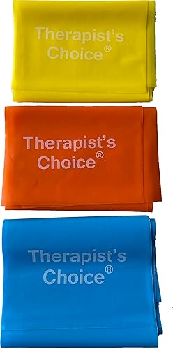 Therapist's Choice Bandas de resistencia profesionales sin látex para entrenamientos de ejercicio superior e inferior del cuerpo, terapia física,