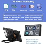 3.5in IPS USB Mini Écran, CPU RAM Moniteur de données PC Affichage de la température, moniteur de température de panneau de capteur