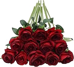 Realistic Red-Industrial Roses with rich velvet petals and solid legs, designed as centralized pieces of tables, romantic decoration, bride bouquets and immortal vase formats anywhere (20PCS)