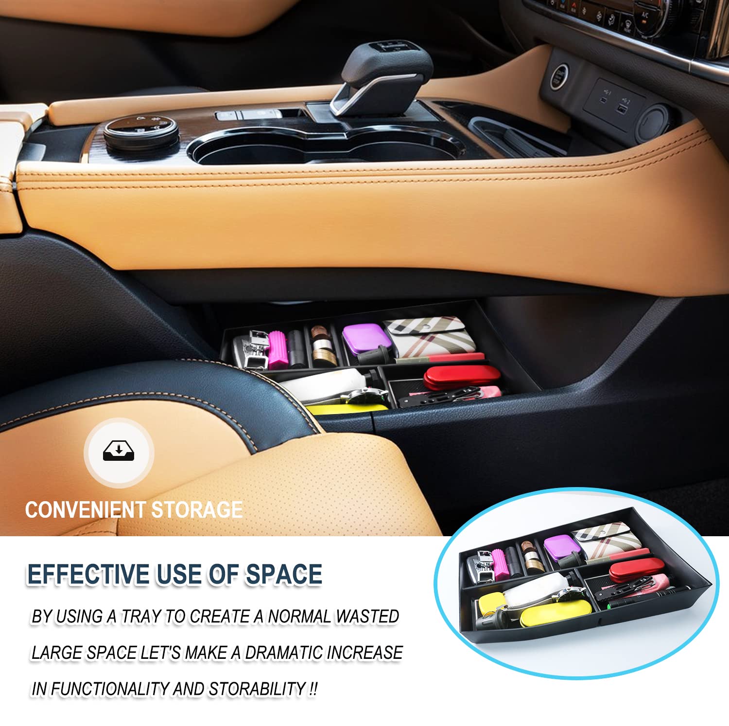 Boîte De Rangement Console Centrale Pour Nissan X-Trail T33 2021-2023 - En ABS Noir, Organisation Intérieure Voiture