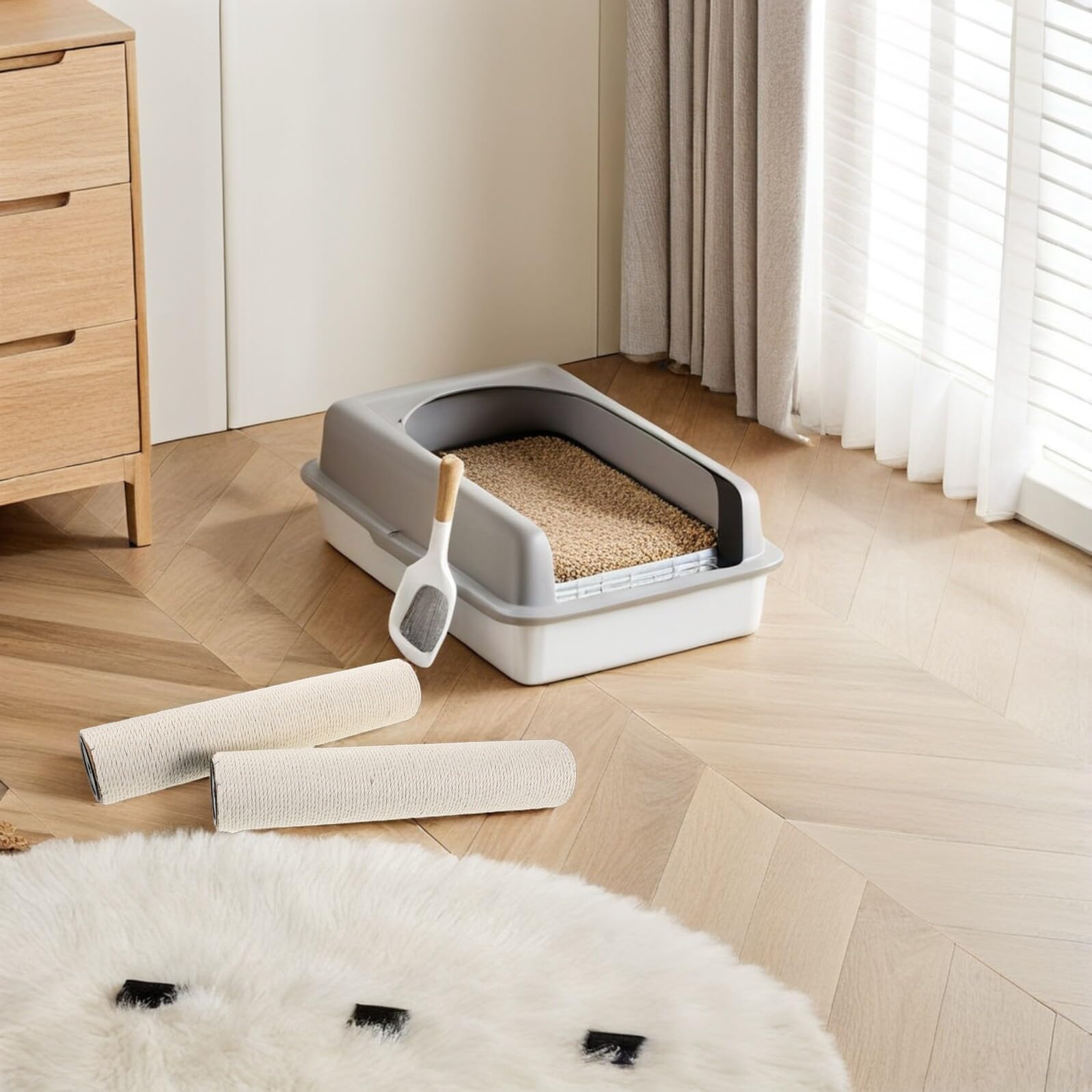TOYANDONA Pieza de Reemplazo de Cuerda de Sisal para Árbol de Gatos, Cuerda Resistente con Tornillos para Rascadores de Mascotas