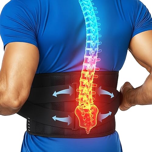 Miniatura 1 de Soporte de espalda para aliviar el dolor de espalda baja, cinturón de apoyo lumbar ajustable transpirable para hombres y mujeres, ideal para el