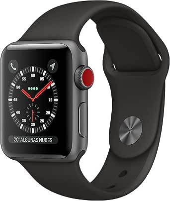 Apple Watch Series 3 (GPS + Cellular, 38mm) Aluminio en Gris Espacial - Correa Deportiva Negro