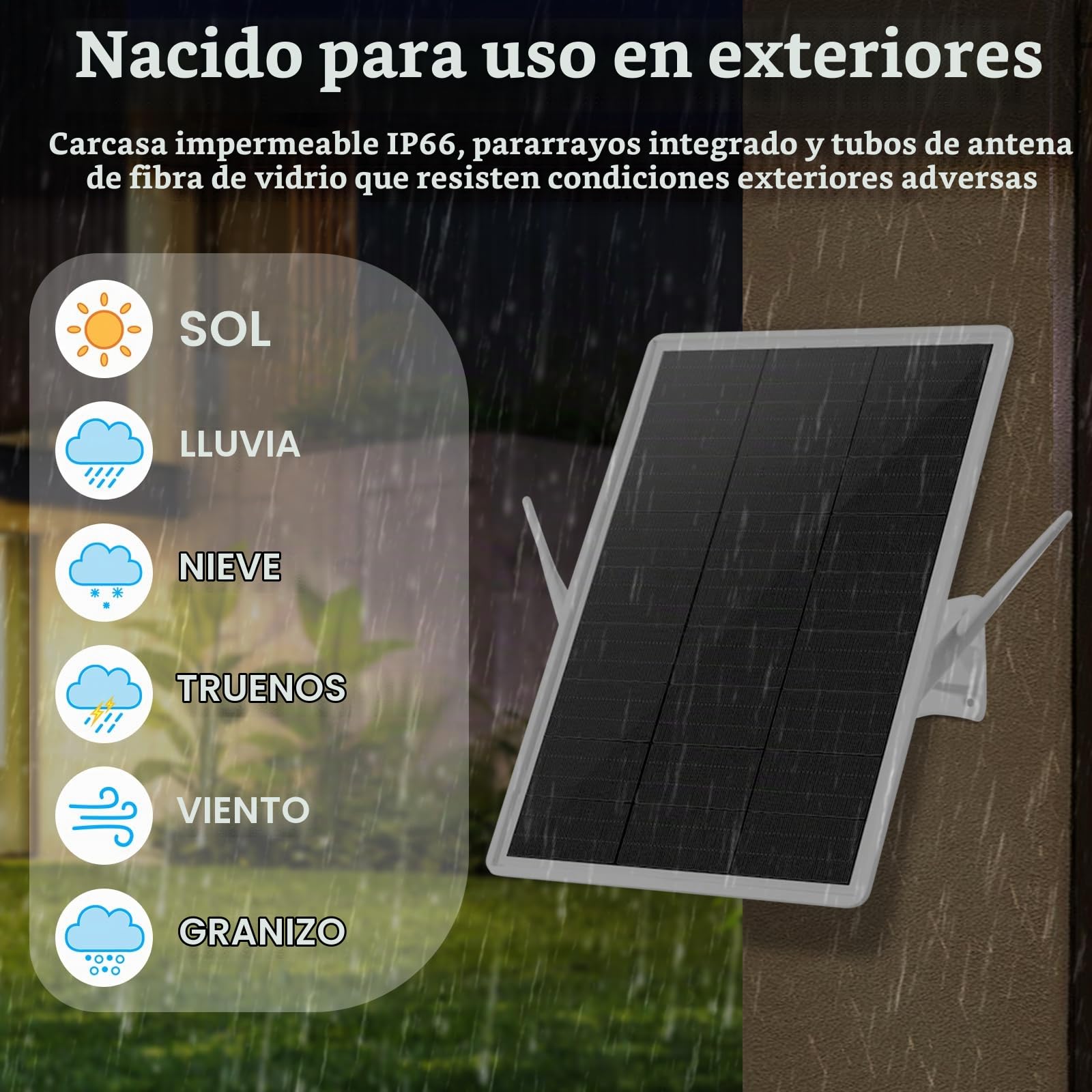 Repetidor Amplificador WiFi Exterior Batería Solar, Amplificador WiFi | Extensor de Rango WiFi Alcance hasta 100 m, Repetidor WiFi 2.4 GHz con 300 Mbps, Punto de Acceso WiFi