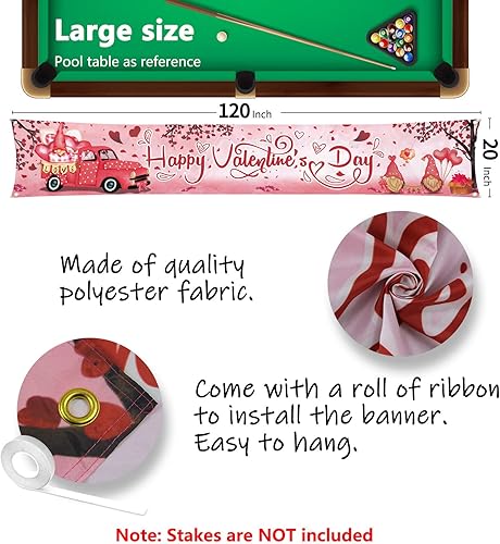 Miniatura 10 de Probsin Cartel grande para el día de San Valentín de 120 x 20 pulgadas decoraciones para el día de San Valentín suministros para fiestas feliz día