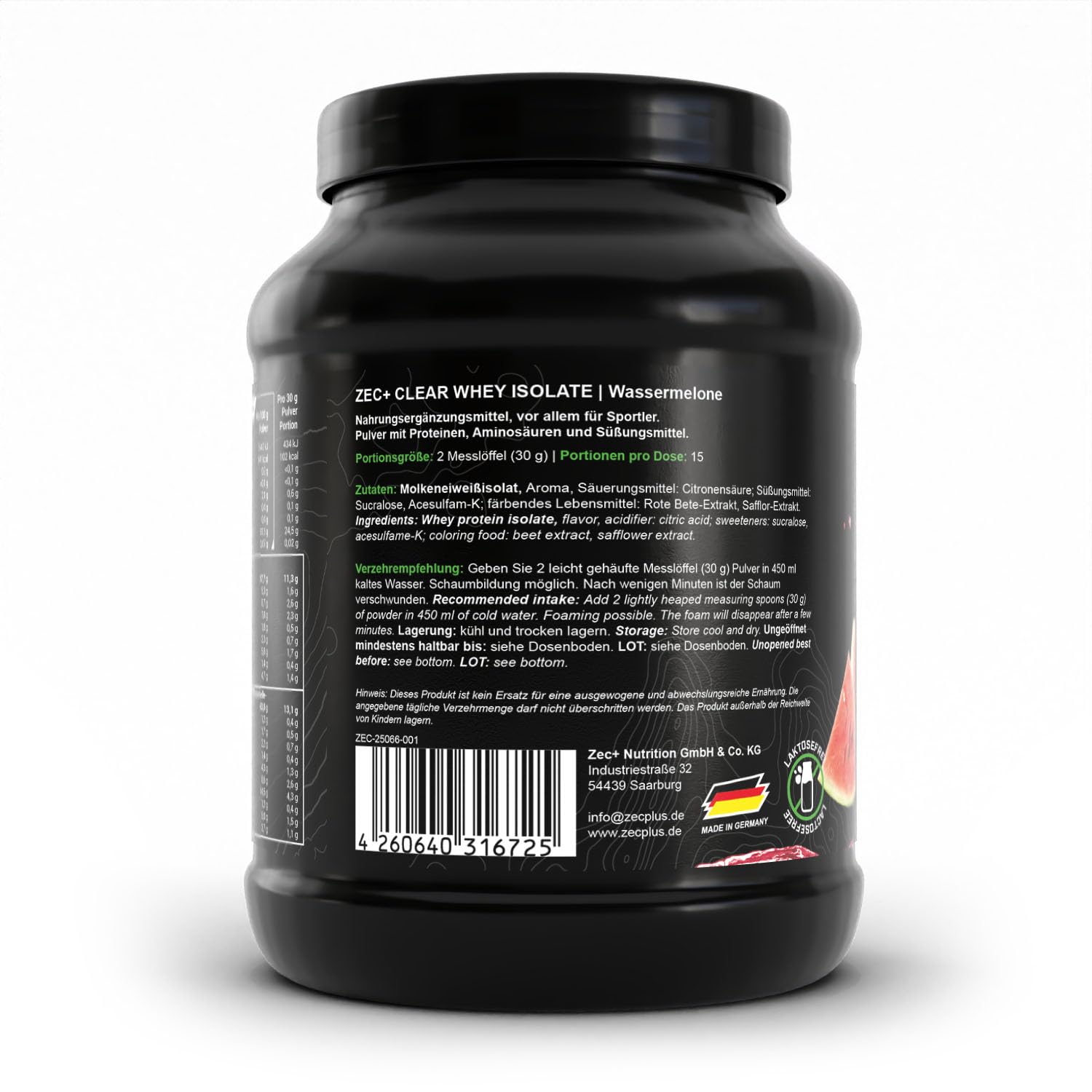 Zec+ Clear Whey Isolate (450g) Sandía Proteínas Proteína Transparente