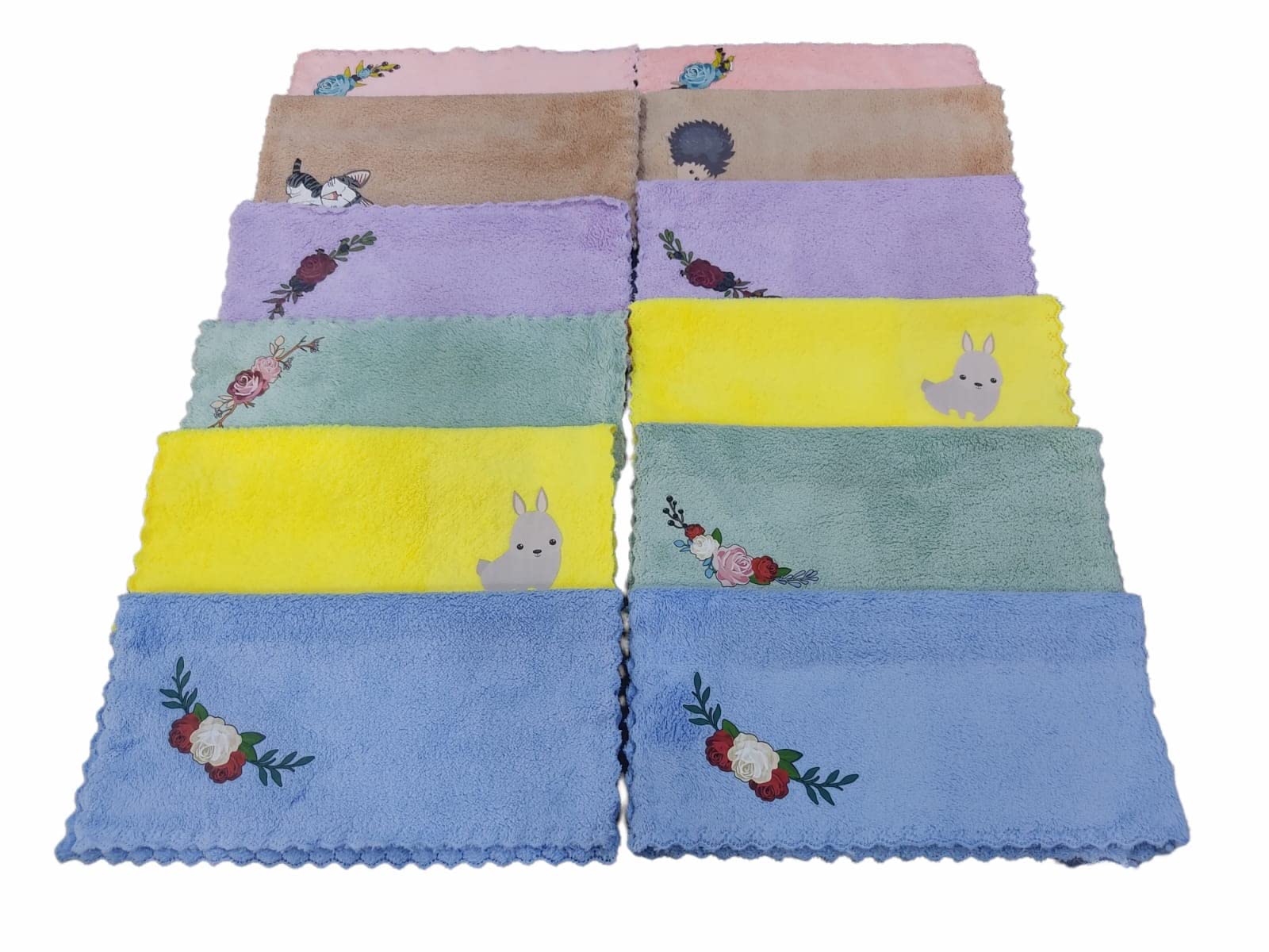 Soft Microfiber Handkerchief Face Towel Set of 12-image-48