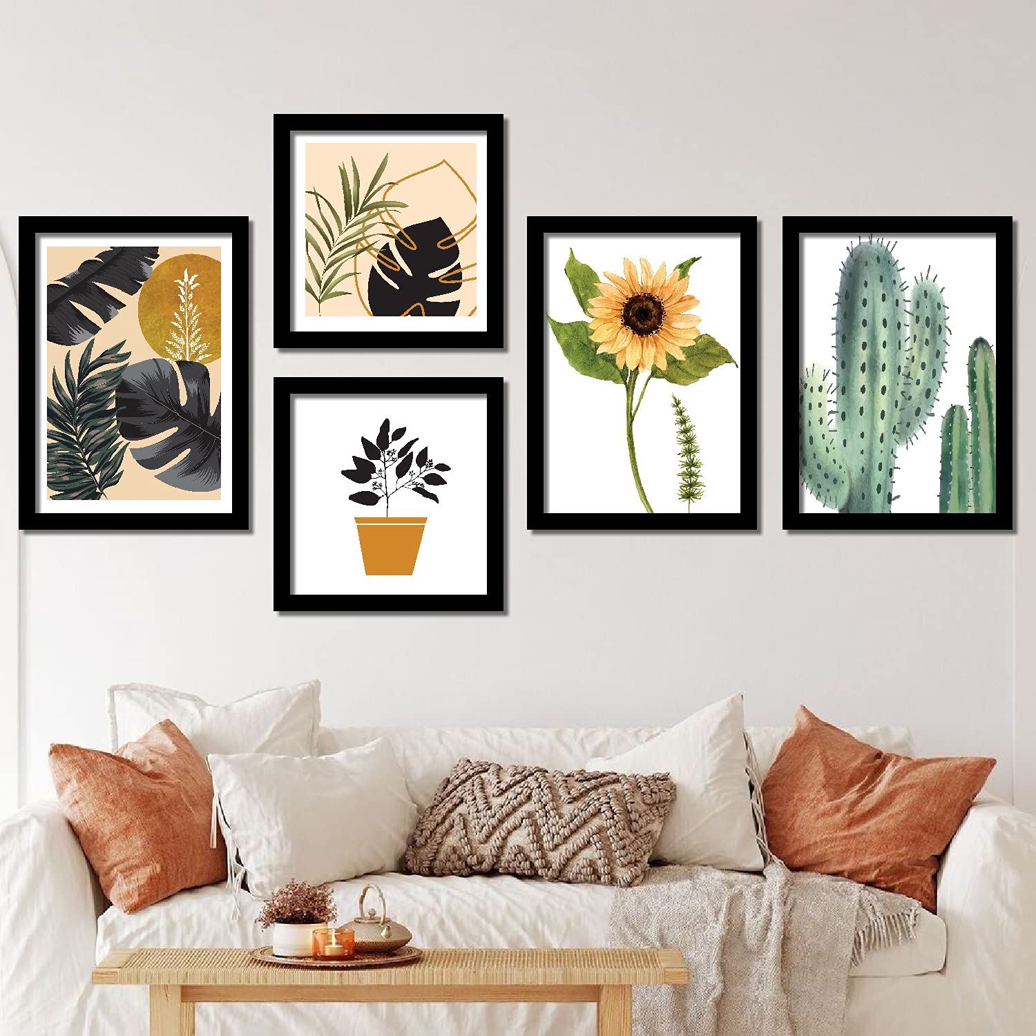 Bangerz Wall Paintings for Living Room - Home Decor Items - Large Size Frames for Office, Hotel, Cafe - Wall Decoration - Decorative Artwork Set of 5