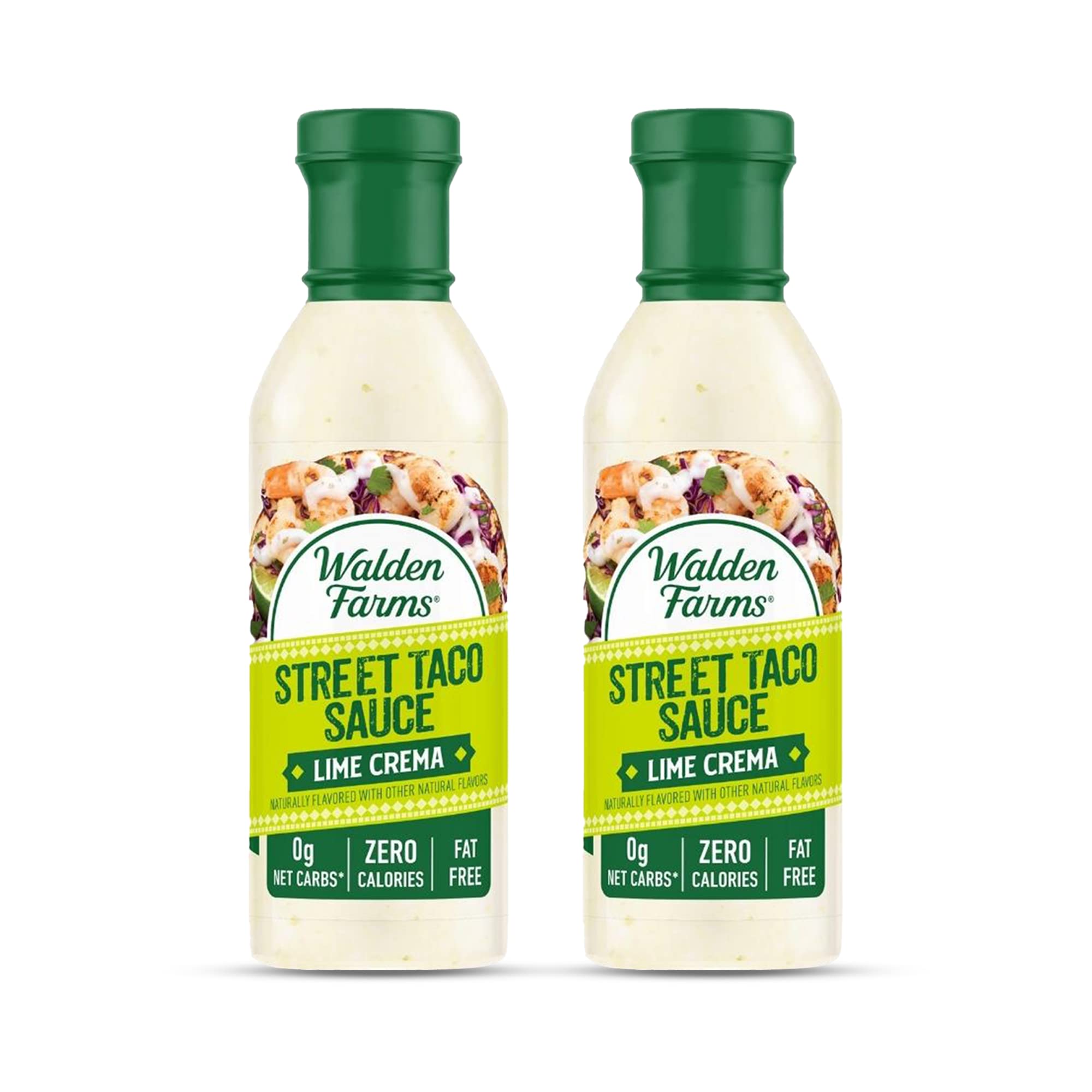 Walden Farms Street Taco Sauce Lime Crema – Calorie-Free, Gluten-Free, Low Carb, Keto-Friendly, Sugar-Free, Tangy Lime Crema Flavor – 2-Pack, 12 oz