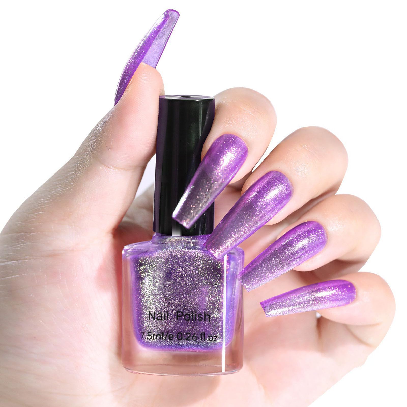 Silvercell Chameleon Nail Polish Shimmer Chrome Nail Polish Iridescent Holographic Nail Polish Long-lasting Glitter Nail Polish Fast Dry