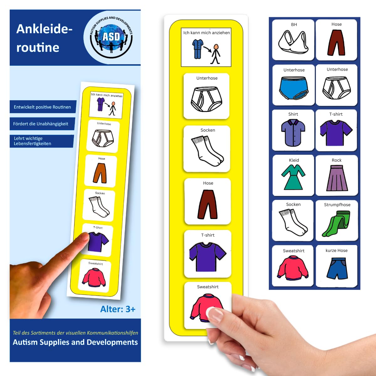 Autism Supplies and Developments Plastic Visual Getting Dressed Schedule (German)