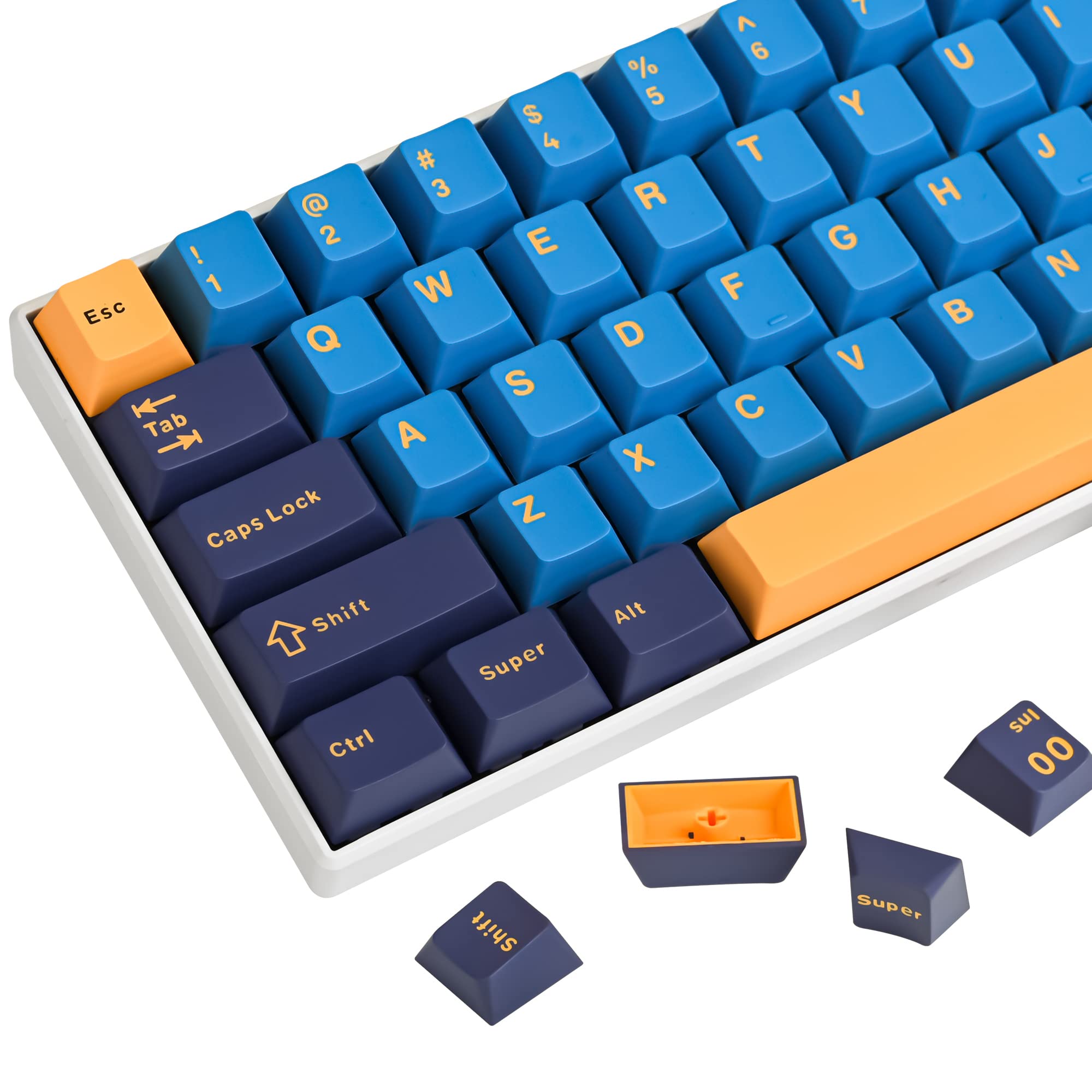 SOLIDEE 172 Keycaps, 60 Percent PBT Custom Gaming Keycaps, Double Shot Cherry Profile for ANSI US Layout, 60% 65% 95% Mechanical Keyboard, Mechanical Gaming Keyboard (Nautilus)