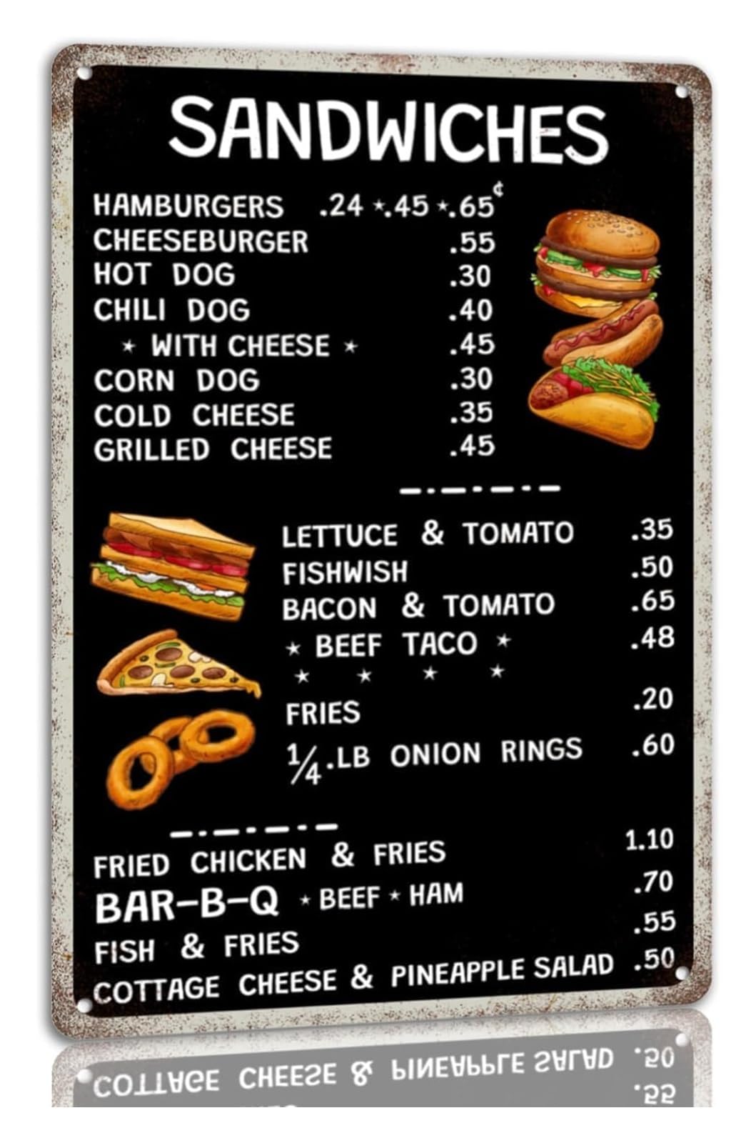 OFXOAAAT Retro Kitchen Metal Tin Sign Vintage 1950s Diner Menu Classic Restaurant Wall-Art for Home Bar or Cafe (8 X 12 inch)