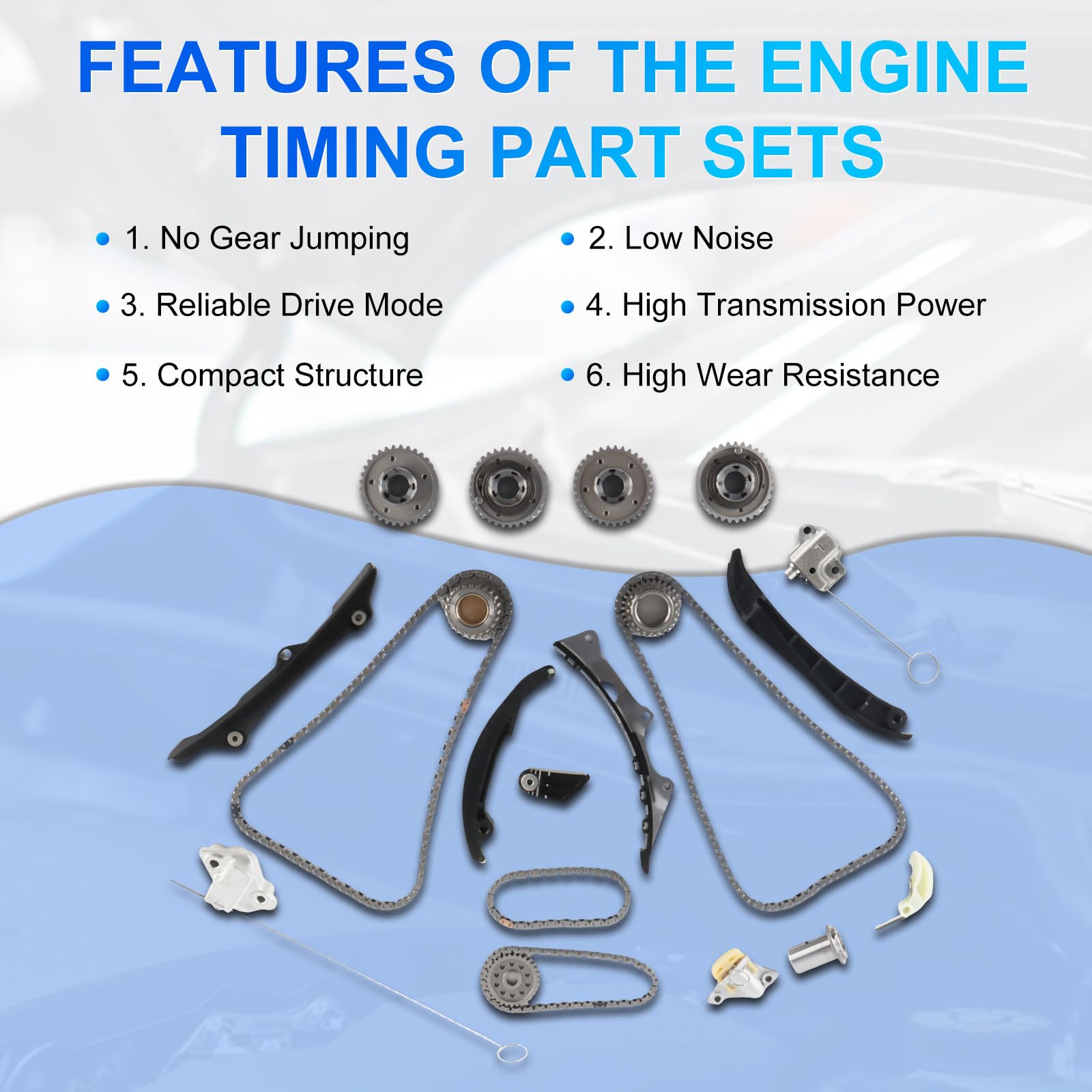 INGKAN Engine Timing Chain Kit W/ VVT Sprocket For 3.6L V6 Chrysler, Dodge, Jeep, Ram - Replaces 5184352AF - View #9