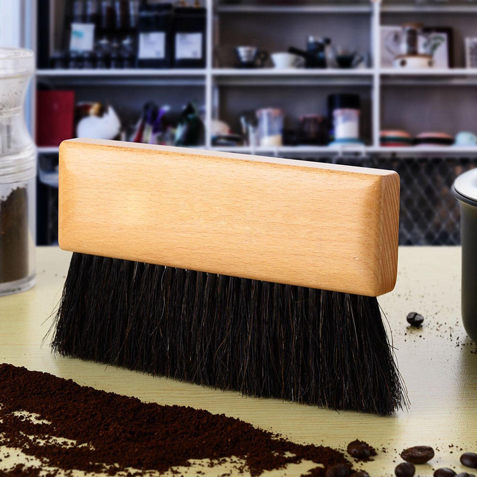 Kaffeemühlen-Reinigungsbürste, Holzgriff, rechteckig, 5 Stück