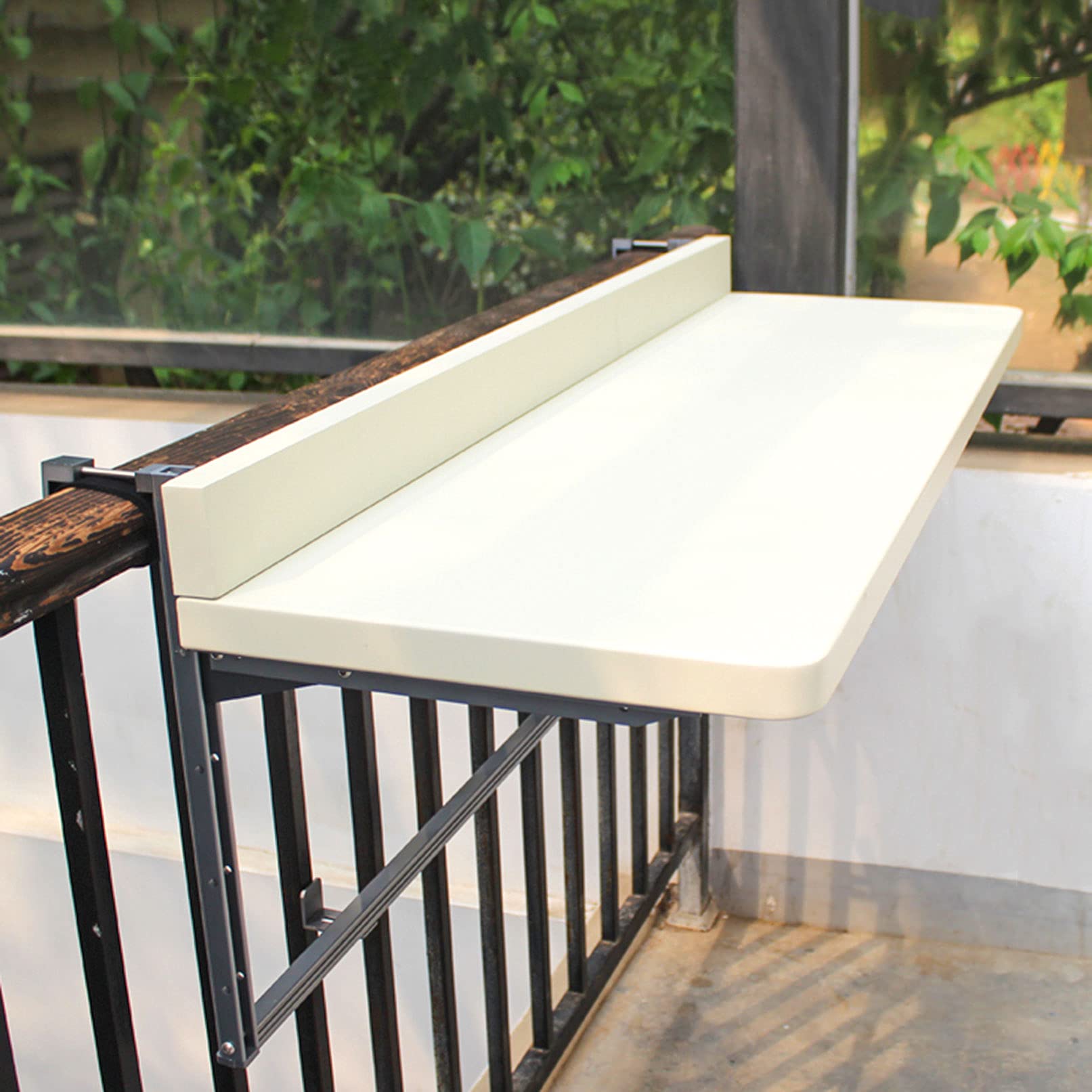 Table de balustrade pliante extérieure pour café au soleil