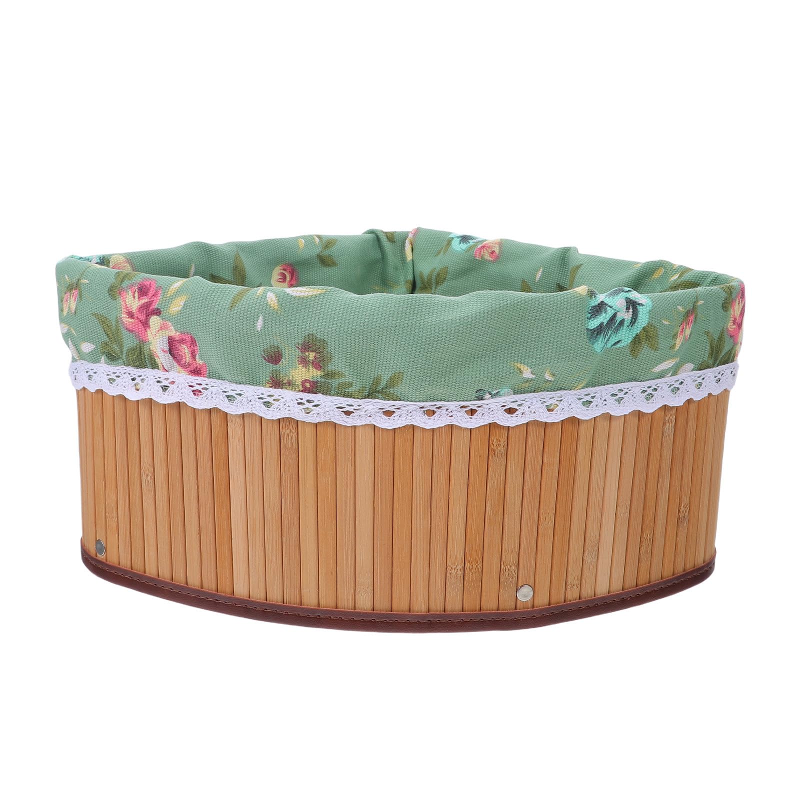 Cesta de esquina en abanico para un baño ordenado y relajante con bambú