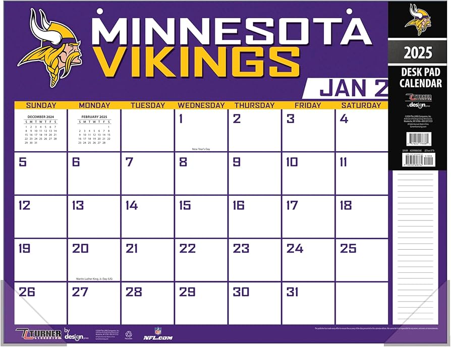 amazon-com-turner-sports-minnesota-vikings-2025-22x17-desk-calendar-25998061542-office-products