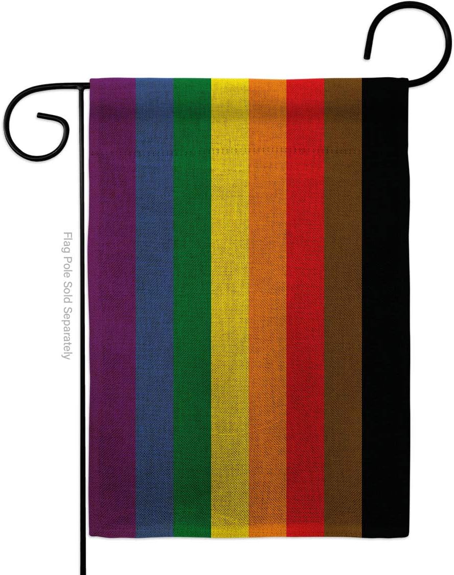 Philadelphia Rainbow Burlap Burlap Garden Flag Support Pride Rainbow Love LGBT Gay Bisexual Pansexual Transgender Small Decorative Gift Yard House Banner Double-Sided Made In USA 13 X 18.5