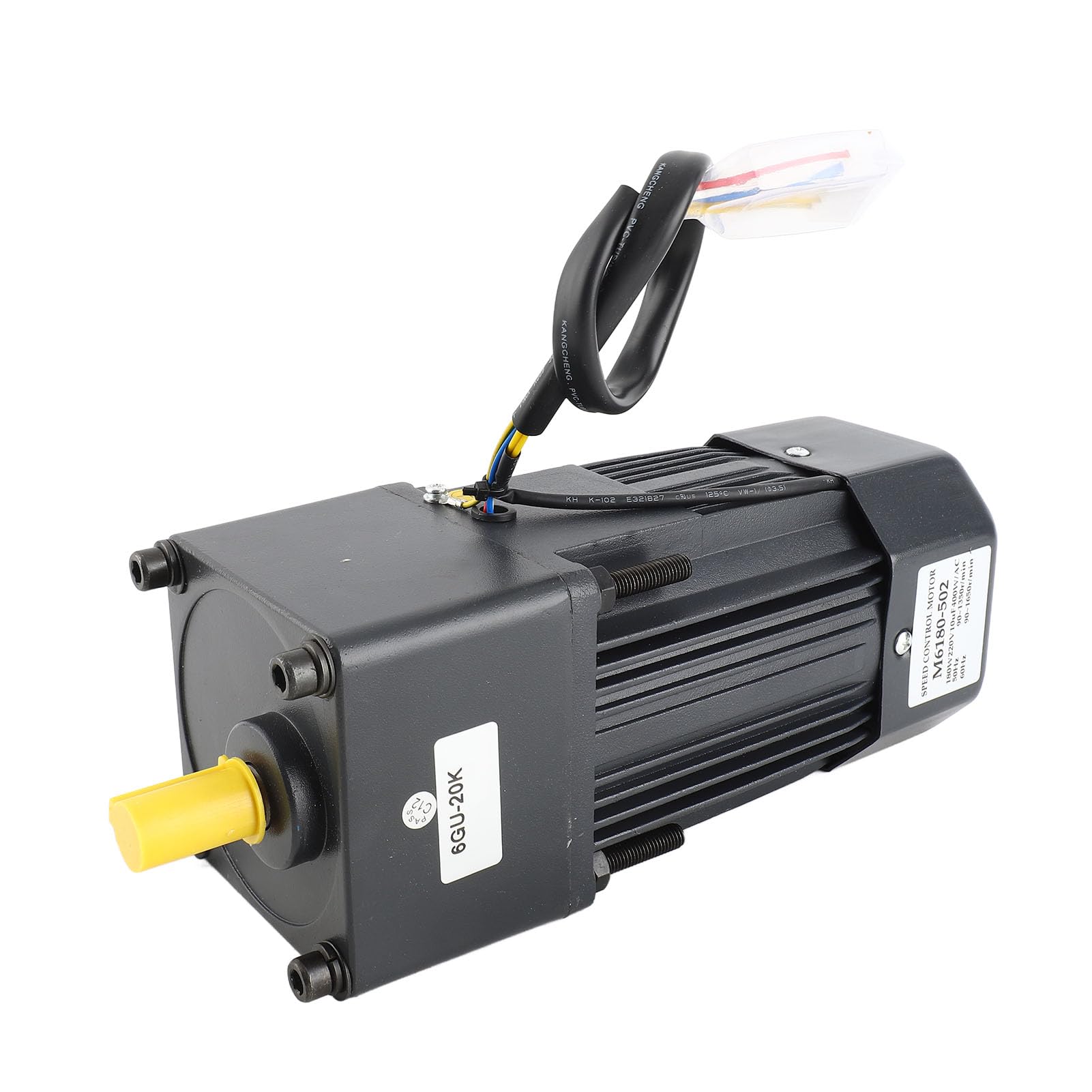M6180-502 Motoriduttore con Riduttore da 180 W, Motore Reversibile CW/CCW a velocità Regolabile 220 V CA con Ventola di Raffreddamento in Alluminio per 10K-100K (Rapporto di riduzione 20k)