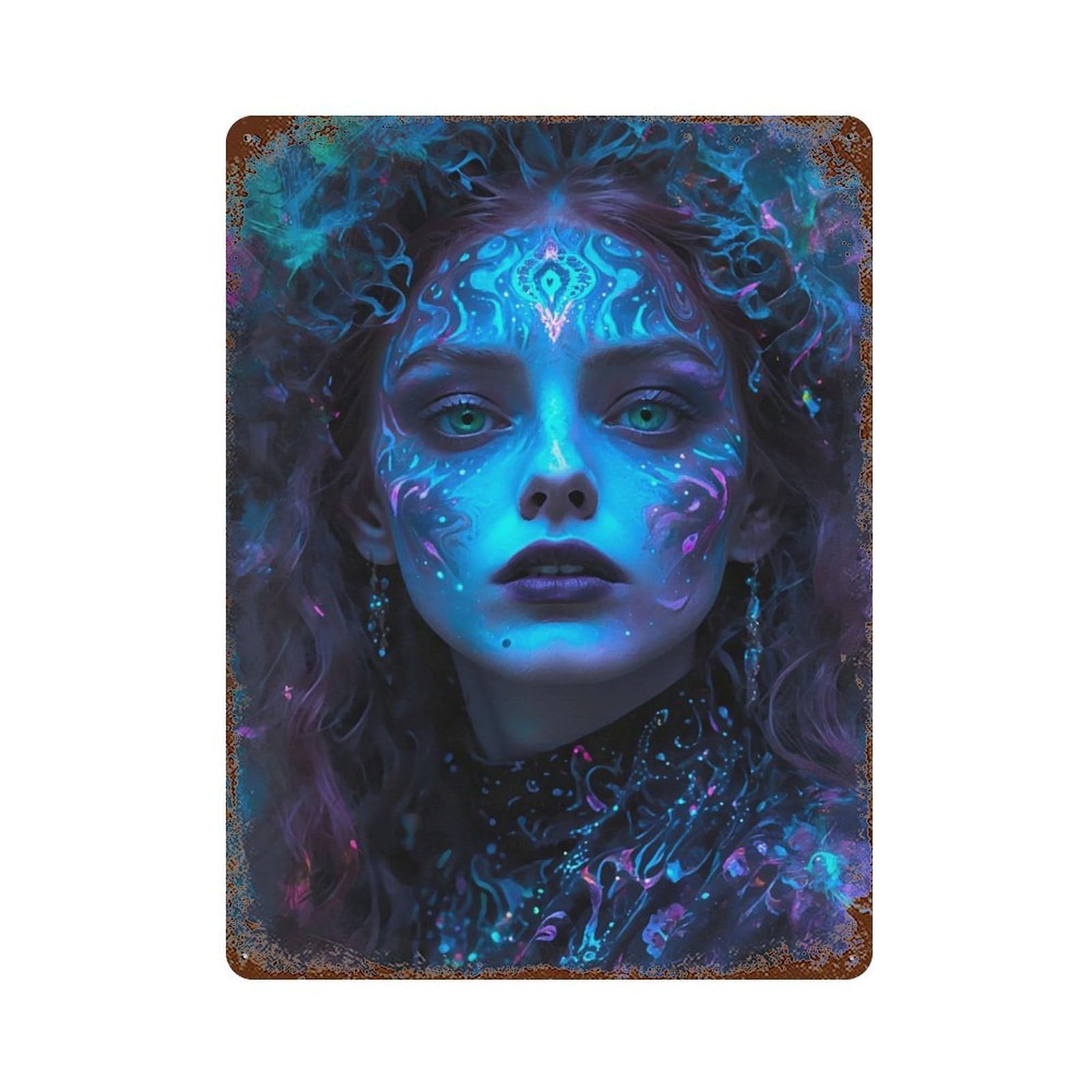 Neon Woman Decorative Tin Sign 15.7"x11.8", Ideal for Cafe, Home Bar And Lounge Decor