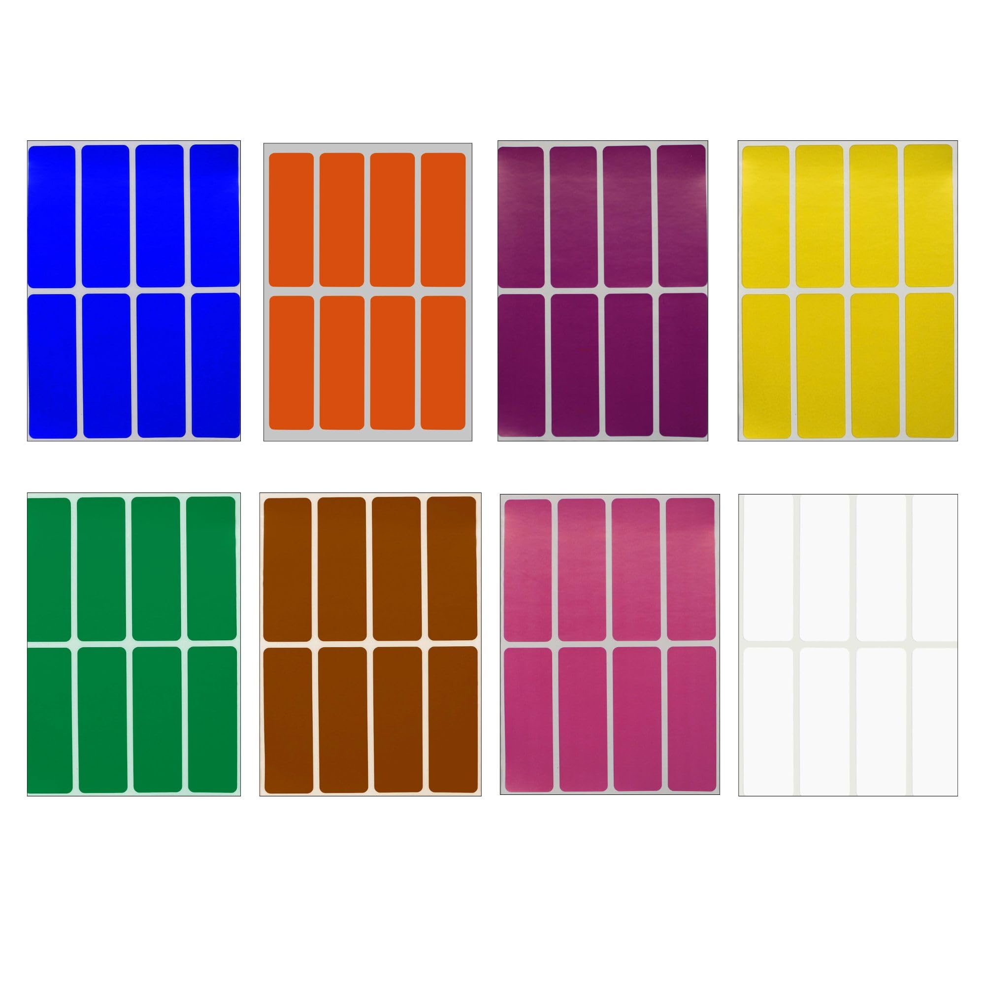 Royal Green Write Labels Color Coding Stickers in 10 Colors 7.5cm x 2.5cm (75mm x 75mm) 80 Pack — image 1