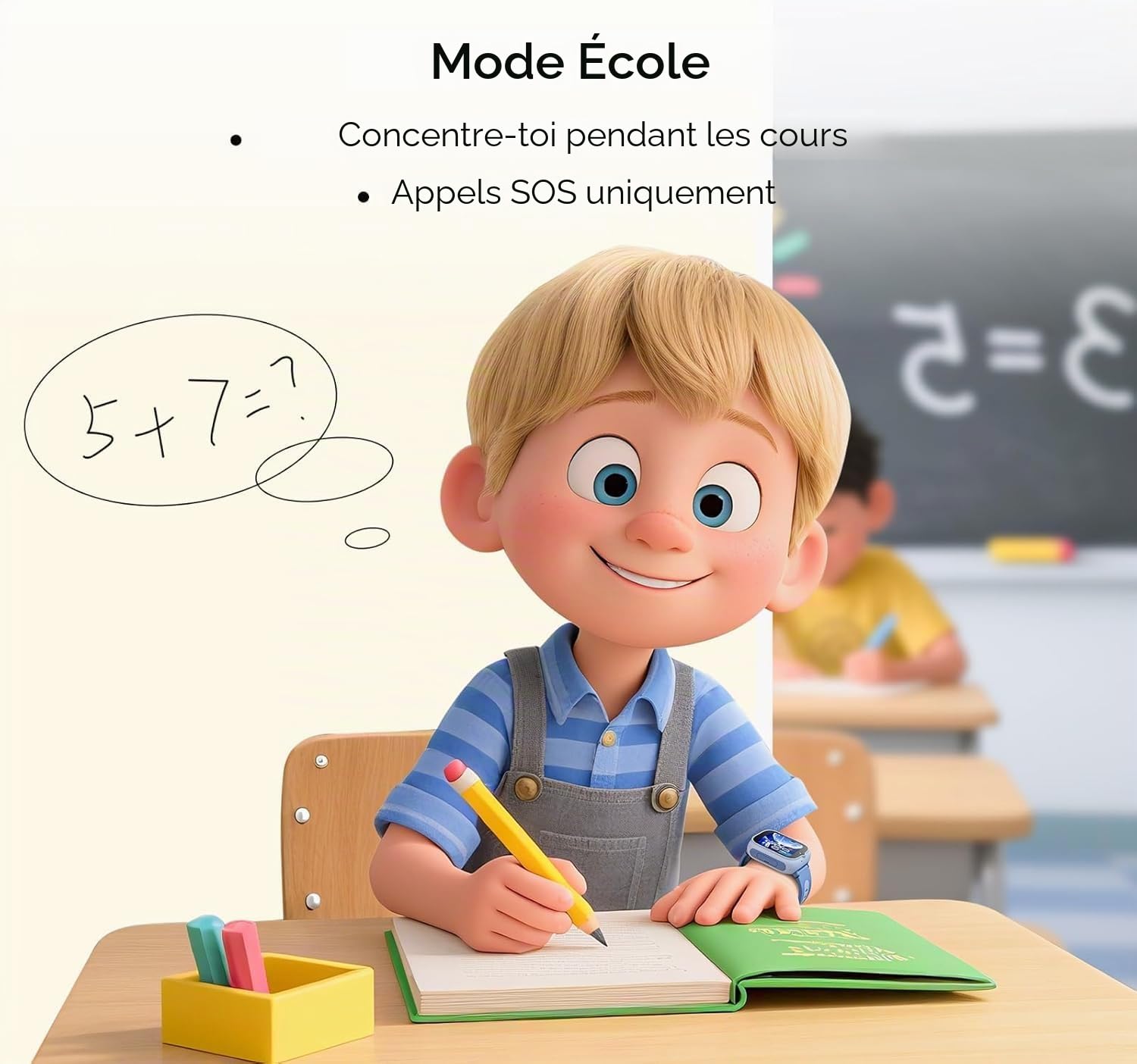 TCL Movetime MT48 Montre Intelligente pour Enfants - Bleu, 4G, GPS Double fréquence L1+L5, appels vidéo, Bouton SOS, IP68, Dessin IA, Batterie 900 mAh, 2,5 Jours, contrôle Parental, Gris foncé