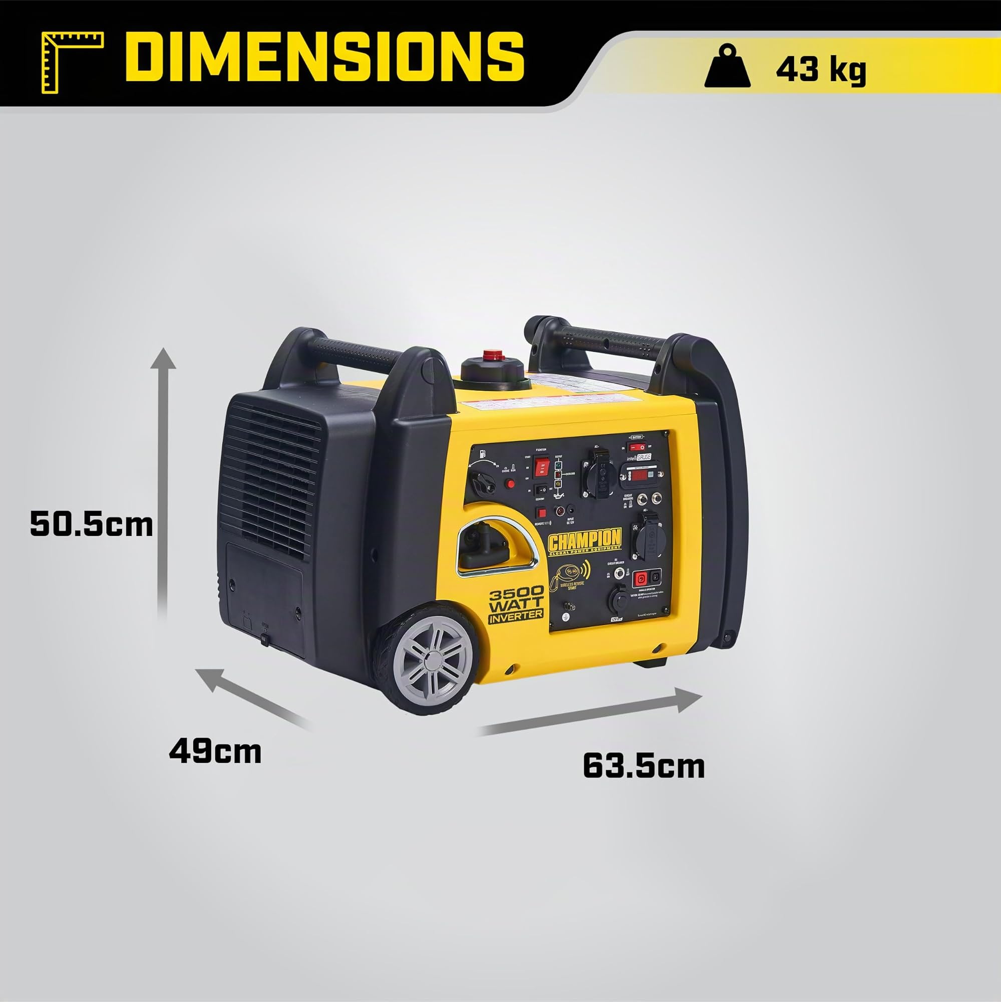 Champion Power Equipment Groupe électrogène mobile (3200 W, essence uniquement, télécommande, générateur portable) 73001i-P-EU