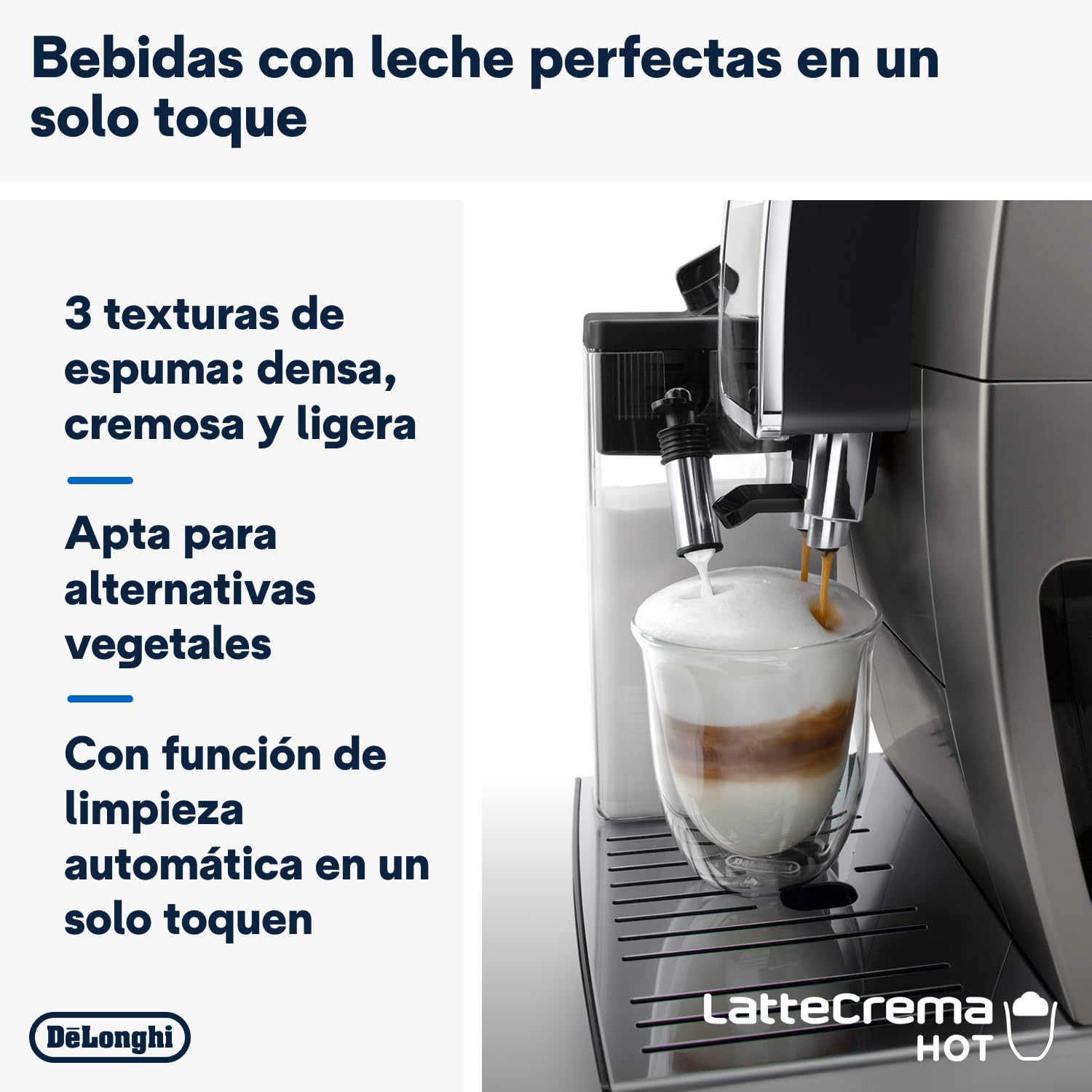 De'Longhi Dinamica Plus ECAM380.95.TB Fully Automatic Coffee Machine with LatteCrema Milk System, Titanium/Black + Lavazza, Qualità Oro, Café en Grano Natural, Paquete de 1 kg