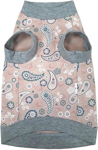 Miniatura 5 de Kotomoda Hairless Cat - Camiseta elástica de algodón con estampado de cachemira rosa para gato Sphynx (L)