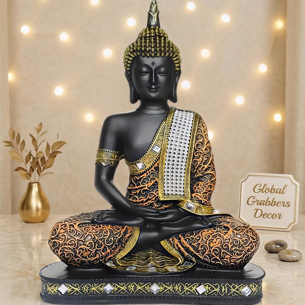 Amazon.com: Global Grabbers Sitting Buddha Idol Statue Showpiece