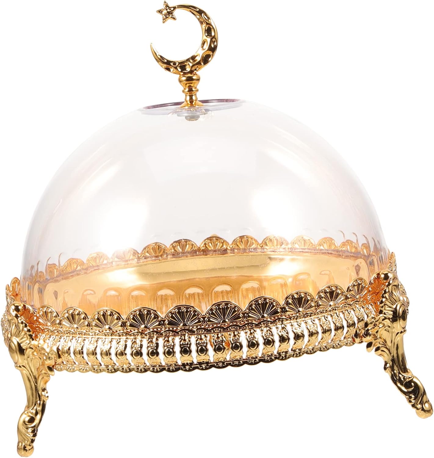 Wrought Iron Square Cake Stand with Lid 8.7 Inch Dessert Tray Covered Food Display for Parties Weddings and Restaurant Serving