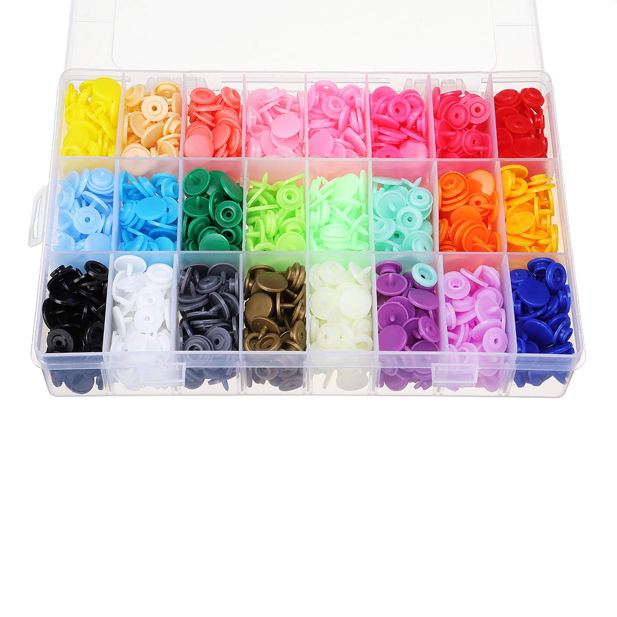 ExcLent 360 Juegos De Sujetador De Plástico Snap Kit Snap Pliers T5 Snap Botones De Mano Herramienta