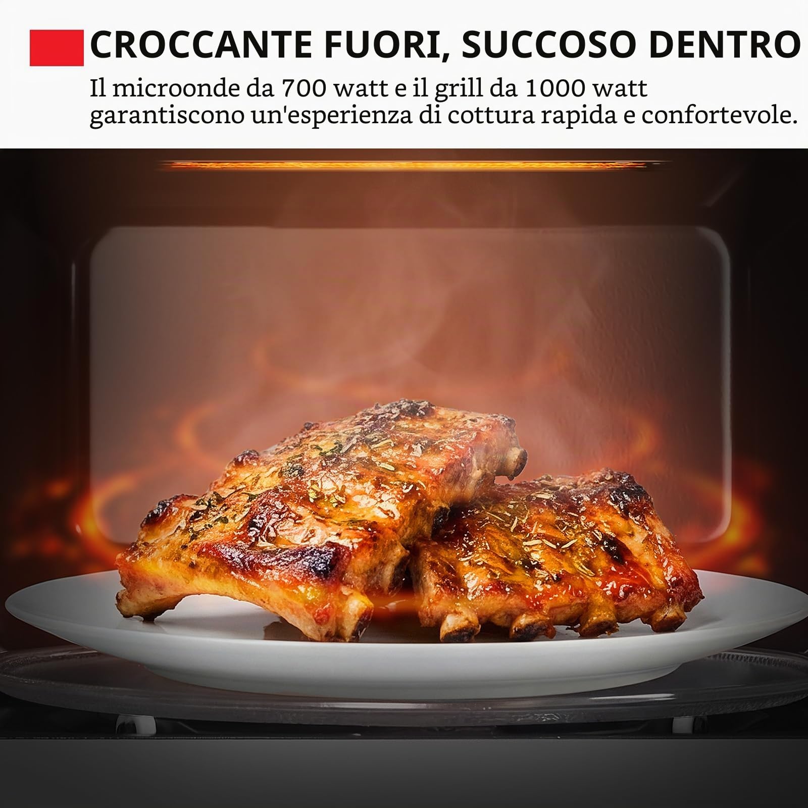 Toshiba MW2-MG20PE(SL) Forno a microonde 700 W con funzione grill e combinazione croccante, 5 livelli di potenza, 1000 W, potenza grill, argento