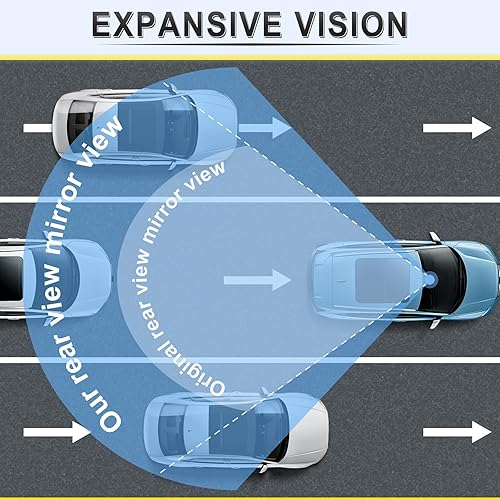 Miniatura 5 de LivTee Espejo retrovisor antirreflejo, universal de 11,3 pulgadas (287 mm), espejo retrovisor panorámico gran angular convexo, clip en el original