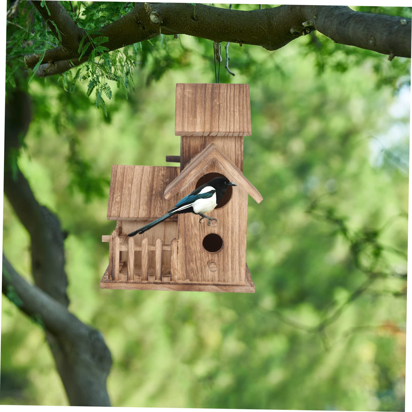 TOYANDONA Villa Nido De Pájaro Casa De Madera para Pájaros Caseta De Cría para Periquitos Uso Jardín o Patio